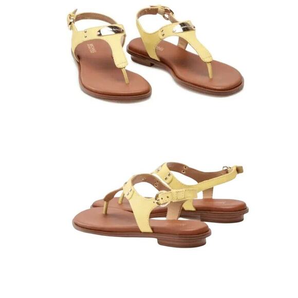Women's Michael Kors Plate Flat Thong Sandals | Buttercup | 7 - Picture 13 of 16